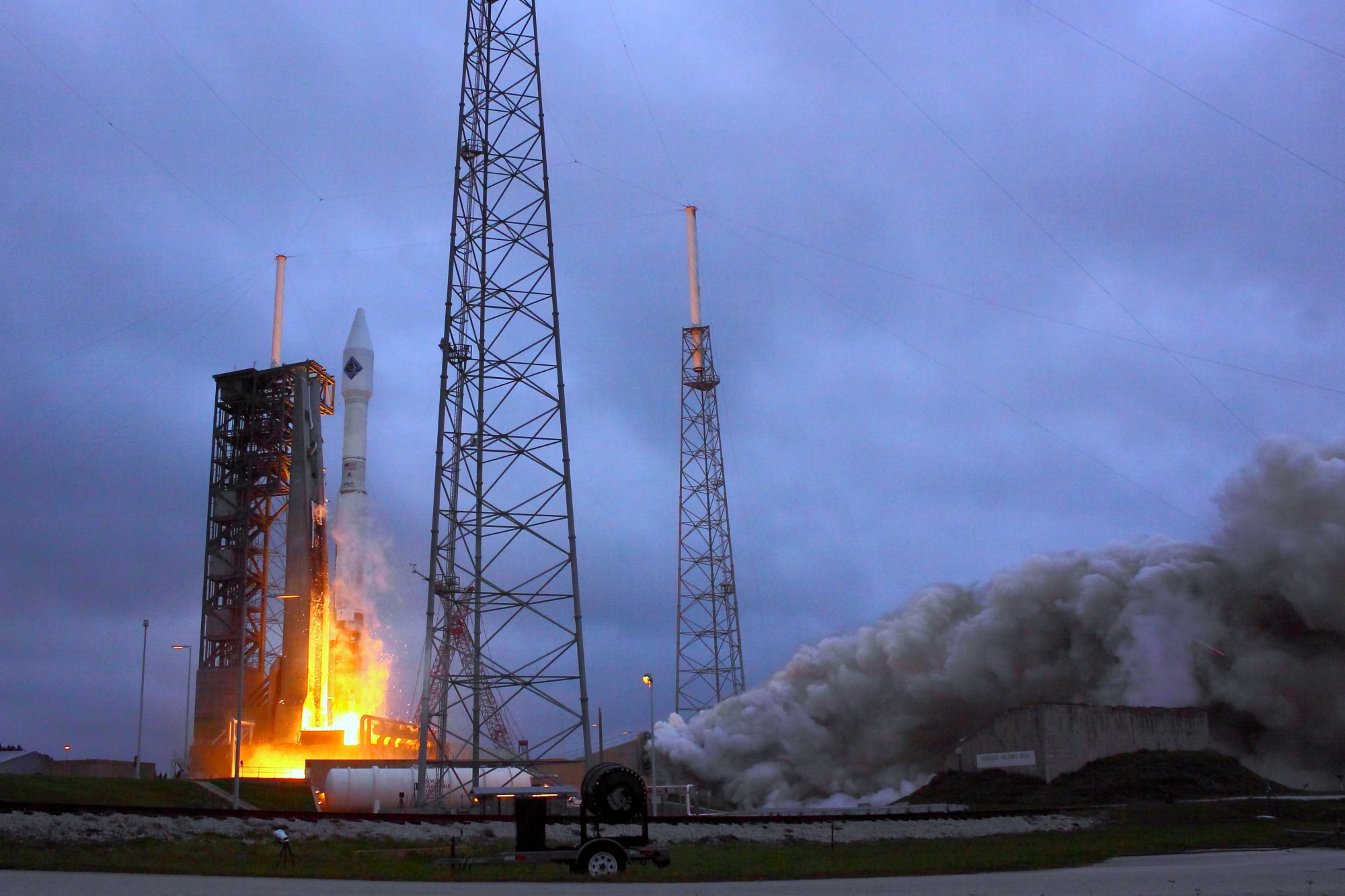 The 45th Space Wing supported NASA’s successful launch of Orbital ATK CRS-4, aboard a United Launch Alliance Atlas V rocket to the International Space Station from Space Launch Complex 41 at Cape Canaveral Air Force Station, Fla., Dec. 6, 2015, at 4:44 p.m. EST. This will be the first flight of an enhanced Cygnus spacecraft to the International Space Station. Orbital ATK’s fourth contracted cargo resupply mission with NASA to the International Space Station will deliver more than 7,000 pounds of science and research, crew supplies and vehicle hardware to the orbital laboratory and its crew. (U.S. Air Force photo/Alan Walters/AmericaSpace) (For limited release) 