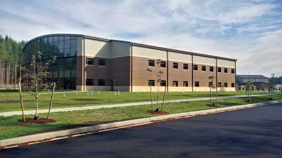 The Army Reserve Center project at Joint Base Lewis-McChord is a two year, $32 million (construction) 104,000-square-foot complex on a 22-acre site including a training facility, organization maintenance building and other various storage buildings.