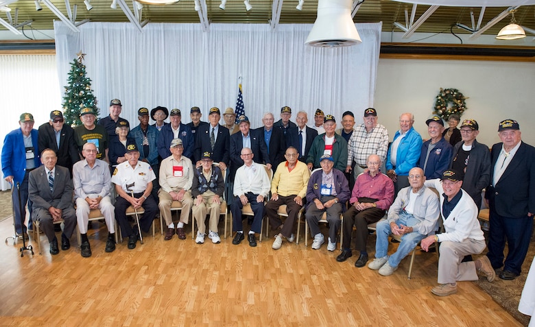 Air Force Technical Applications Center hosted the 21st annual ceremony remembering Pearl Harbor and Pacific Theater Veterans, Dec. 7, 2015, at Patrick Air Force Base, Fla. More than 400 were in attendance to honor Pearl Harbor survivors. In the same respect, this is the fourth year honoring veterans from all Pacific conflicts. Additionally, nearly 100 veterans from the Pacific Theater were in attendance who were honored and recognized for their sacrifices. (U.S. Air Force photo/Matthew Jurgens) (Released) 
