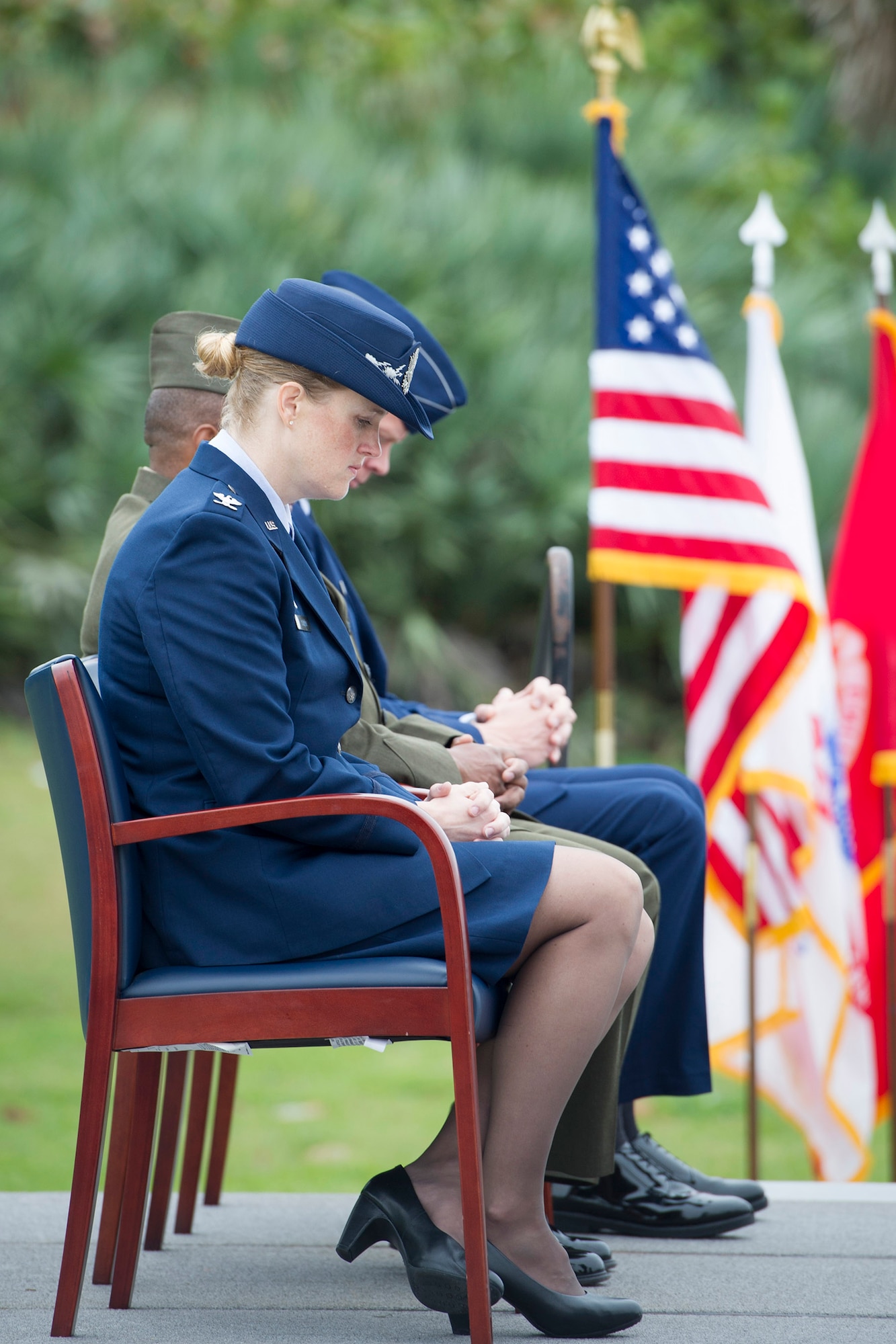 Air Force Technical Applications Center hosted the 21st annual ceremony remembering Pearl Harbor and Pacific Theater Veterans, Dec. 7, 2015, at Patrick Air Force Base, Fla. More than 400 were in attendance to honor Pearl Harbor survivors. In the same respect, this is the fourth year honoring veterans from all Pacific conflicts. Additionally, nearly 100 veterans from the Pacific Theater were in attendance who were honored and recognized for their sacrifices. (U.S. Air Force photo/Matthew Jurgens) (Released) 