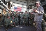 U.S. Marine Gen. Joseph F. Dunford Jr., chairman of the Joint Chiefs of Staff, talks with U.S. Sailors during a visit to Camp Lemonnier, Djibouti, Dec. 6. (DoD photo by D. Myles Cullen/Released)