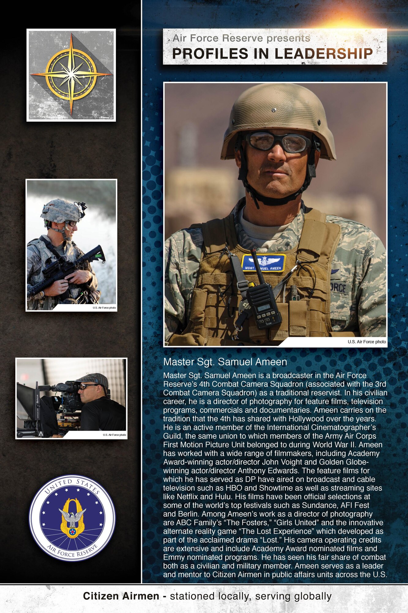 Master Sgt. Samuel Ameen, broadcaster, 4th Combat Camera Squadron  