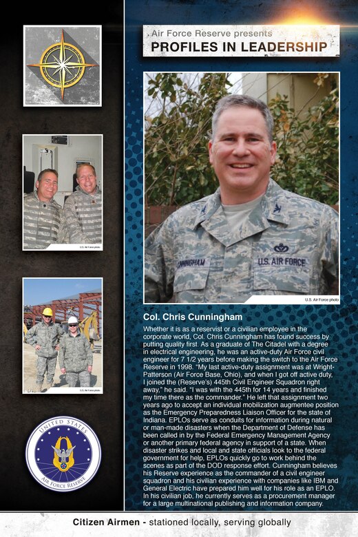 Col Chris Cunningham, IMA emergency preparedness liaison officer for the state of Indiana  