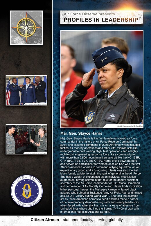 Maj Gen Stayce Harris, 22nd Air Force commander  