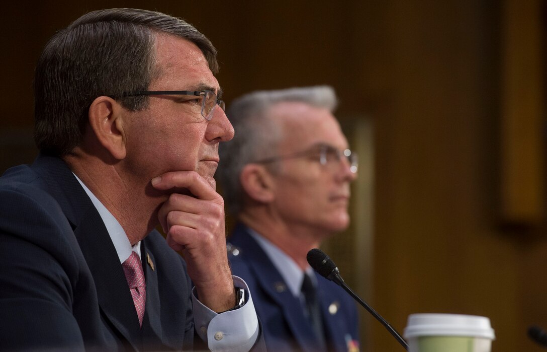 Defense Secretary Ash Carter testifies before the U.S. Senate Armed Services Committee on Capitol Hill in Washington, D.C., Dec. 9, 2015. DoD photo by U.S. Navy Petty Officer 1st Class Tim D. Godbee