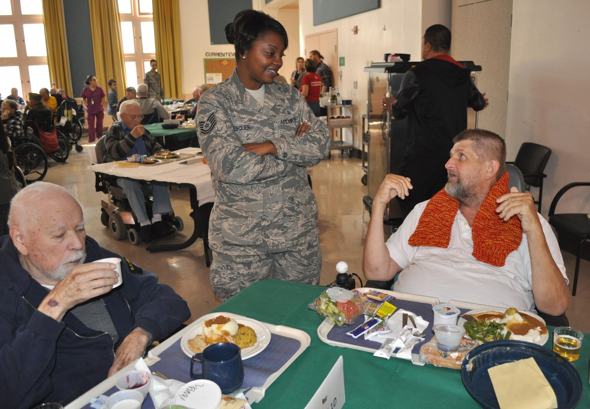 Travis reservists give thanks at Yountville Veterans Home.

For more years than some 349th Air Mobility Wing reservists can remember, they have spent Thanksgiving with the veterans at the California Veterans Home, Yountville. 
