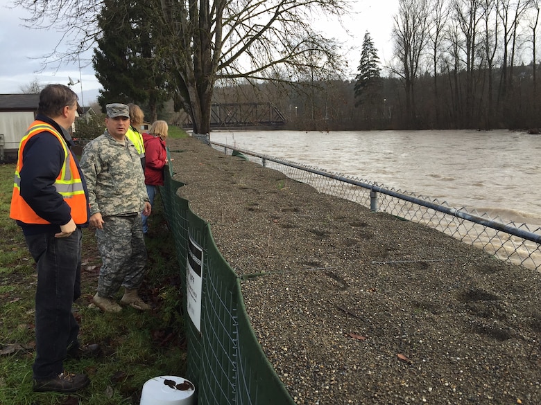 While releases from Mud Mountain Dam are expected to stay below flood stage of 8,000 cfs, the Corps has levee walkers in the Pacific and Sumner area to monitor conditions because of the unpredictability of channel capacity there. Inflows to the dam have been as high as 21,000 cfs, and the Corps has held flows below flood stage to reduce impacts downstream to the extent possible.