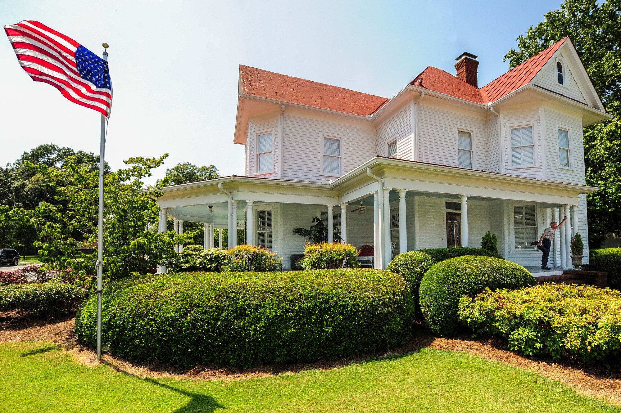 Retired U.S. Army Col. Walter “Joe” Marm stretches before going for a run, June 30, 2015, at his home in Fremont, North Carolina. Although Marm retired more than 20 years ago, Marm strives to continue to meet military fitness standards by doing pushups, sit-ups and running every day. (U.S. Air Force photo/Senior Airman Brittain Crolley)