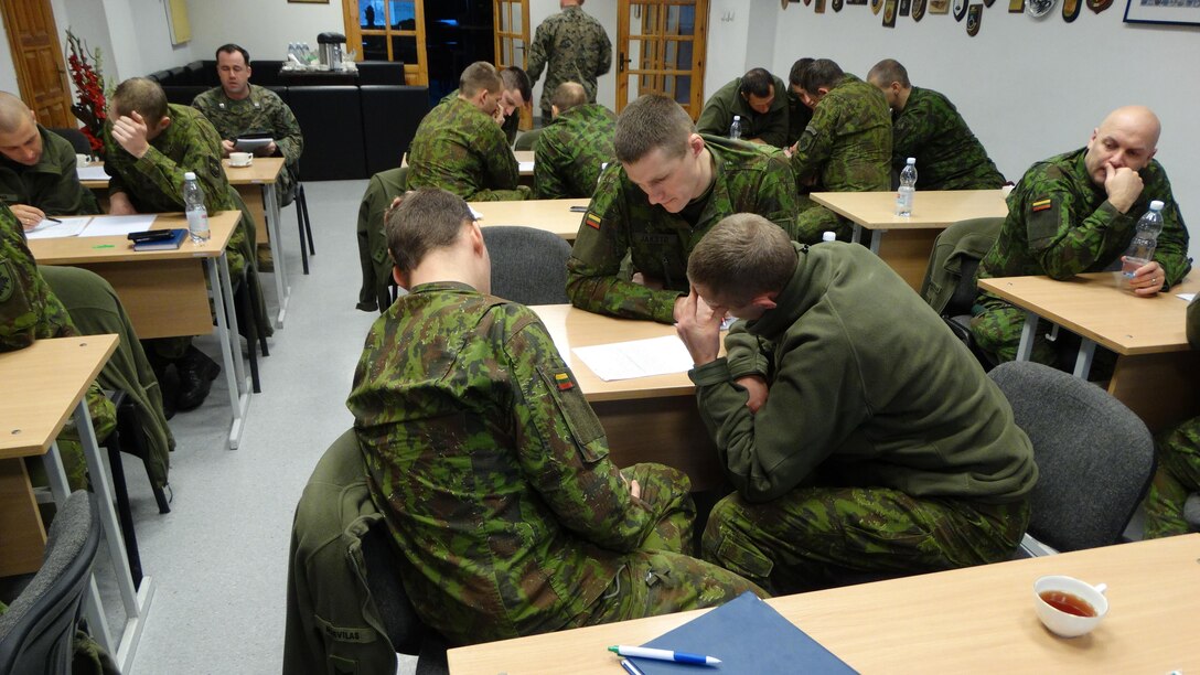 Marines introduced the concept of Company Level Intelligence Cells to Land Forces brigade officers and noncommissioned officers of the Baltic allies in Lithuania from Nov. 24- Dec. 3, 2015. The training was conducted as part of U.S. Marine Corps Forces Europe and Africa’s focused implementation plan for military intelligence engagements. In both Baltic nations, small military intelligence corps can benefit from increasing their tactical information-gathering capabilities using concepts like CLIC.