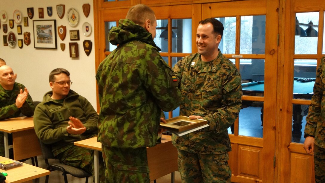 Marines introduced the concept of Company Level Intelligence Cells to Land Forces brigade officers and noncommissioned officers of the Baltic allies in Lithuania from Nov. 24- Dec. 3, 2015. The training was conducted as part of U.S. Marine Corps Forces Europe and Africa’s focused implementation plan for military intelligence engagements. In both Baltic nations, small military intelligence corps can benefit from increasing their tactical information-gathering capabilities using concepts like CLIC.