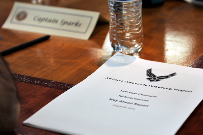 The Air Force Community Partnership Program was initially introduced to Joint Base Charleston in 2014. Since then, the members, civilian and military leaders, have started negotiating partnerships to benefit both communities in areas needing improvement such as motorcycle safety courses, a joint 911 calling center and the use of the bookmobile on the installation. (U.S. Air Force photo/Tech. Sgt. Renae Pittman)