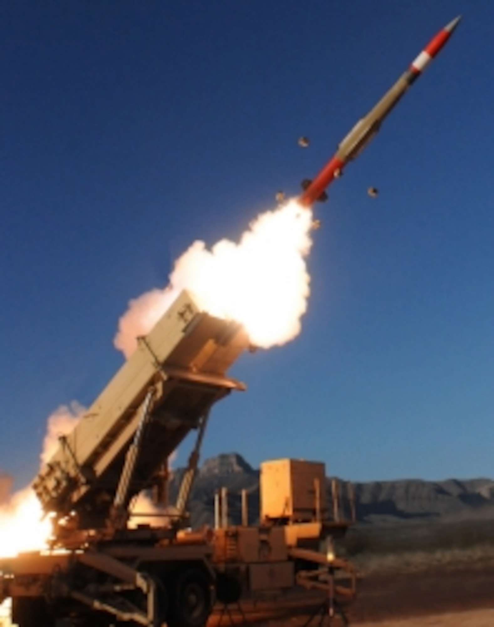 A Patriot Advanced Capability-3 Missile Segment Enhancement (PAC-3 MSE) interceptor system, such as the one pictured here, successfully destroyed a Juno target vehicle  provided by Air Force Space Command's Space and Missile Systems Center, during a test of the U.S. Army Lower Tier Project Office Patriot missile defense system at White Sands Missile Range, New Mexico, Dec. 10, 2015. The Patriot Target Vehicle, also known as Juno, was designed to provide a realistic threat target. SMC's Rocket Systems Launch Program and its mission partners re-utilizes excess motors from ICBMs for U.S. government research, development, test and evaluation efforts. The Juno PTV incorporates two solid rocket motors from the LGM-30F Minuteman II weapon system, which was retired in 1994.
