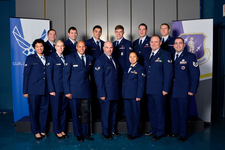 MCGHEE TYSON AIR NATIONAL GUARD BASE, Tenn. - Airman leadership school class 16-2, B-Flight, assembles here, Dec. 8, 2015, at the I.G. Brown Training and Education Center. (U.S. Air National Guard photo by Master Sgt. Jerry D. Harlan/Released)