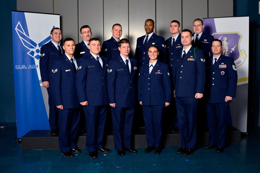 MCGHEE TYSON AIR NATIONAL GUARD BASE, Tenn. - Airman leadership school class 16-2, C-Flight, assembles here, Dec. 8, 2015, at the I.G. Brown Training and Education Center. (U.S. Air National Guard photo by Master Sgt. Jerry D. Harlan/Released)