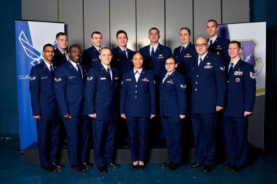 MCGHEE TYSON AIR NATIONAL GUARD BASE, Tenn. - Airman leadership school class 16-2, E-Flight, assembles here, Dec. 8, 2015, at the I.G. Brown Training and Education Center. (U.S. Air National Guard photo by Master Sgt. Jerry D. Harlan/Released)