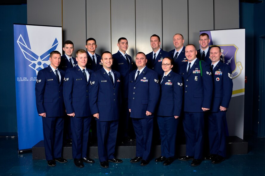 MCGHEE TYSON AIR NATIONAL GUARD BASE, Tenn. - Airman leadership school class 16-2, J-Flight, assembles here, Dec. 8, 2015, at the I.G. Brown Training and Education Center. (U.S. Air National Guard photo by Master Sgt. Jerry D. Harlan/Released)