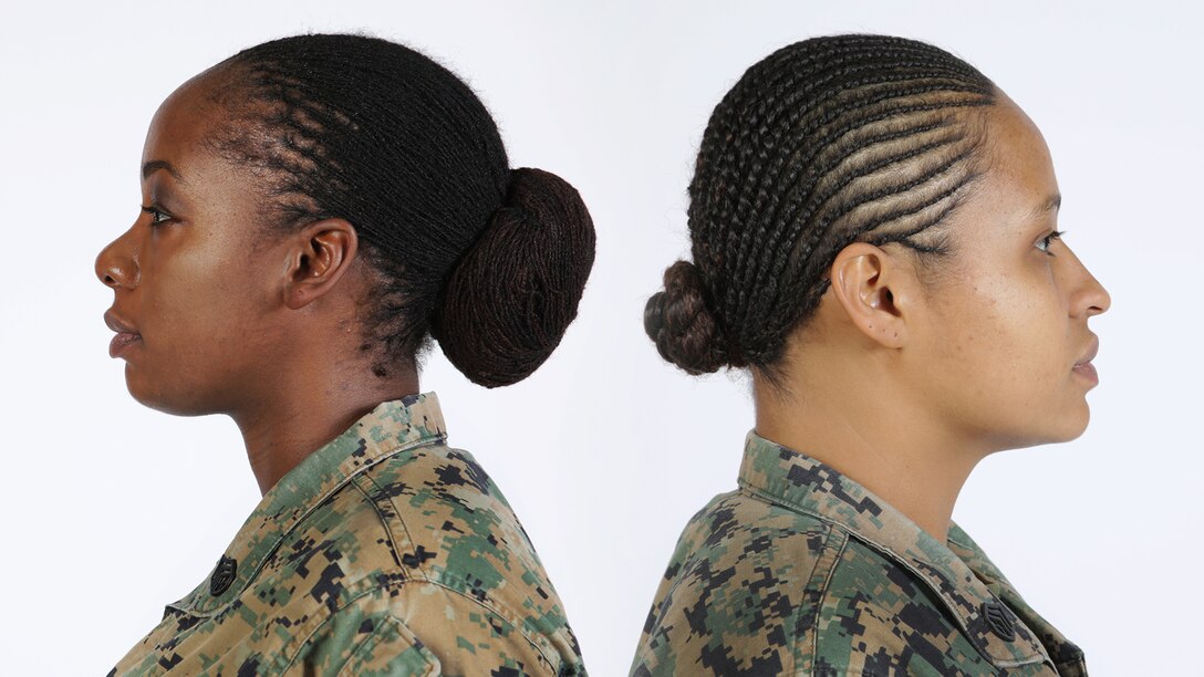 The 37th Commandant of the Marine Corps Gen. Robert B. Neller approved lock and twist hairstyles in uniform, Dec. 14, 2015. 
The results of Uniform Board 214 and 215 were released as part of Marine Administrative Message 622/15.