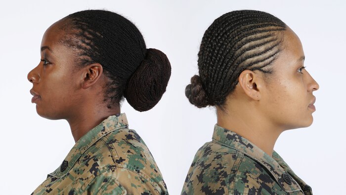 The 37th Commandant of the Marine Corps Gen. Robert B. Neller approved lock and twist hairstyles in uniform, Dec. 14, 2015. 
The results of Uniform Board 214 and 215 were released as part of Marine Administrative Message 622/15.