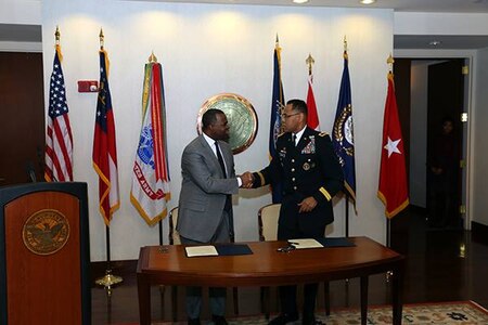 South Atlantic Division and City of Atlanta on October 4 signed an agreement to jointly fund and pursue a 3-year feasibility study to address environmental and flooding problems in the Proctor Creek basin in the city. The project is innovative in that it seeks an integrated approach to a wide array of problems and involves extensive partnerships with other agencies and community groups.

Mayor Kasim Reed signed for the city, while BG C. David Turner, SAD commander, signed for USACE. The study will be conducted by the Mobile District.