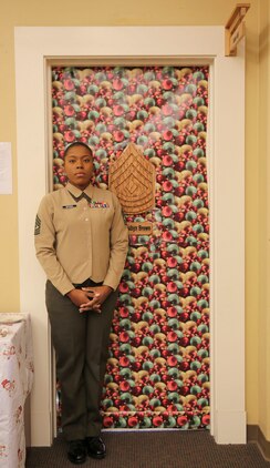 Multiple decorated doors were judged in a contest at Marine Corps Recruit Depot San Diego, Dec. 10. Three judges were chosen to give each door a score based on creativity, visual impact and craftsmanship. The winner of the contest will be announced at the depot Christmas party Dec. 12.