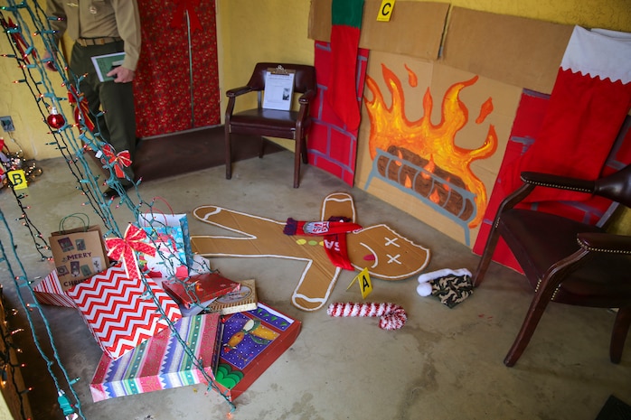 Multiple decorated doors and areas were judged in a contest at Marine Corps Recruit Depot San Diego, Dec. 10. Three judges were chosen to give each door a score based on creativity, visual impact and craftsmanship. The winner of the contest will be announced at the depot Christmas party Dec. 12.