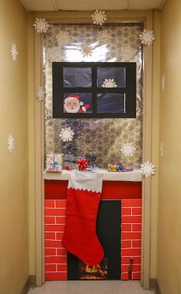 Multiple decorated doors were judged in a contest at Marine Corps Recruit Depot San Diego, Dec. 10. Three judges were chosen to give each door a score based on creativity, visual impact and craftsmanship. The winner of the contest will be announced at the depot Christmas party Dec. 12.