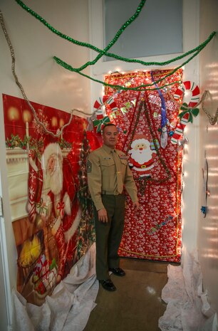 Multiple decorated doors were judged in a contest at Marine Corps Recruit Depot San Diego, Dec. 10. Three judges were chosen to give each door a score based on creativity, visual impact and craftsmanship. The winner of the contest will be announced at the depot Christmas party Dec. 12.