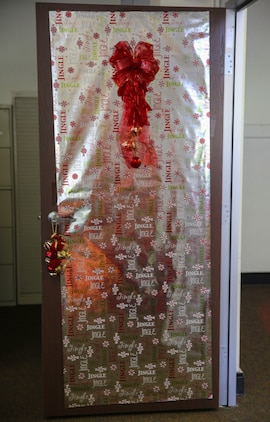 Multiple decorated doors were judged in a contest at Marine Corps Recruit Depot San Diego, Dec. 10. Three judges were chosen to give each door a score based on creativity, visual impact and craftsmanship. The winner of the contest will be announced at the depot Christmas party Dec. 12.