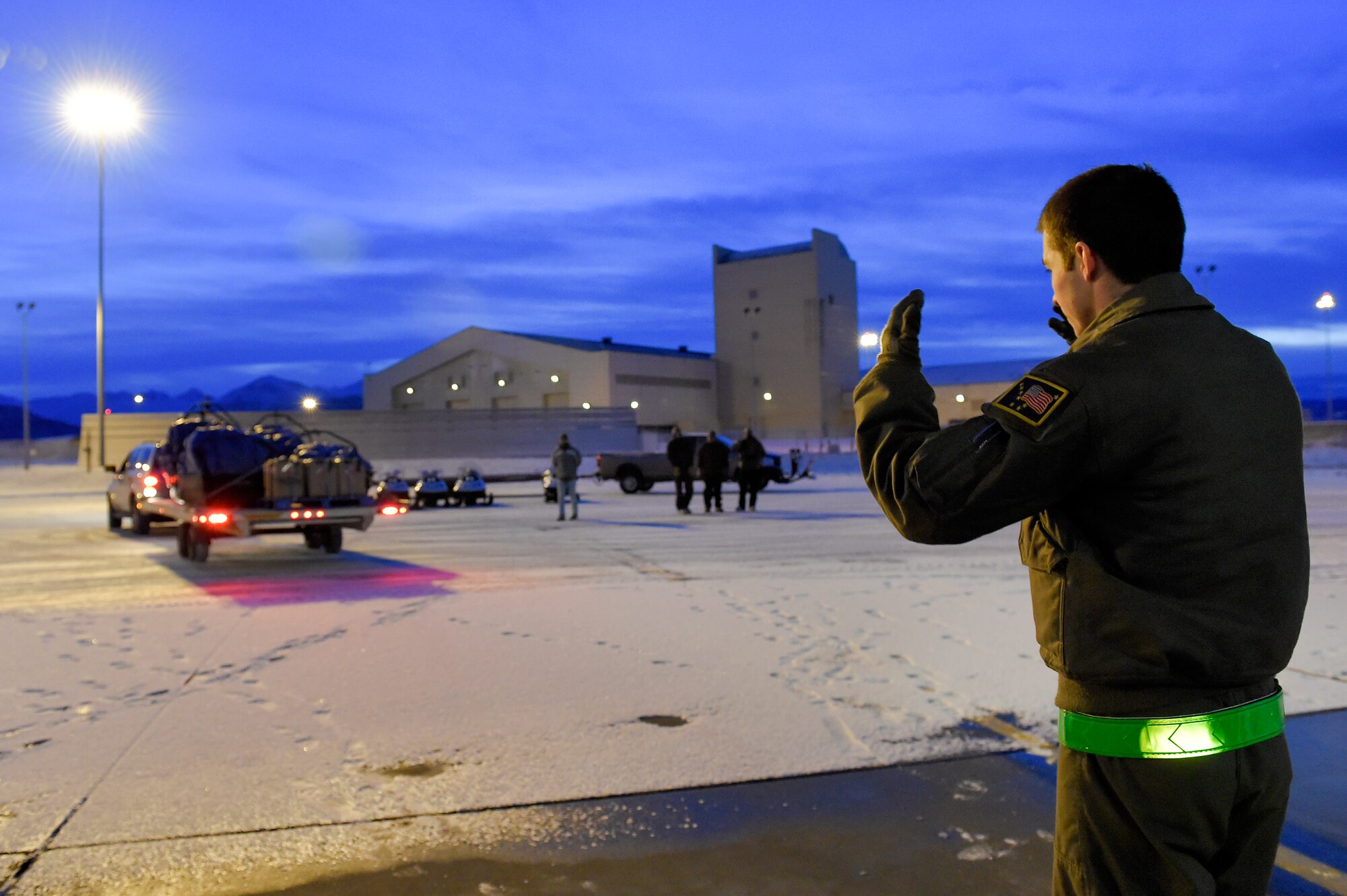 JOINT BASE ELMENDORF-RICHARDSON, Alaska -- U.S. Marines assigned to Delta Company, 4th Law Enforcement Battalion, deliver toys to children living in remote villages of Alaska as part of the Toys for Tots program, Dec. 8. After traveling to a remote hub of villages via aircraft provided by the 144th Airlift Squadron, Alaska Air National Guard, the Marines travel to different villages on snow machines. This year three teams of Marines traveled to numerous villages in the vicinities of Kotzebue, Galena and McGrath. Toys for Tots is a program run by the United States Marine Corps Reserve with a goal of delivering, through a new toy at Christmas, a message of hope to less fortunate youngsters that will assist them in becoming responsible, productive and patriotic citizens. (U.S. Air Force photo/Alejandro Peña)  