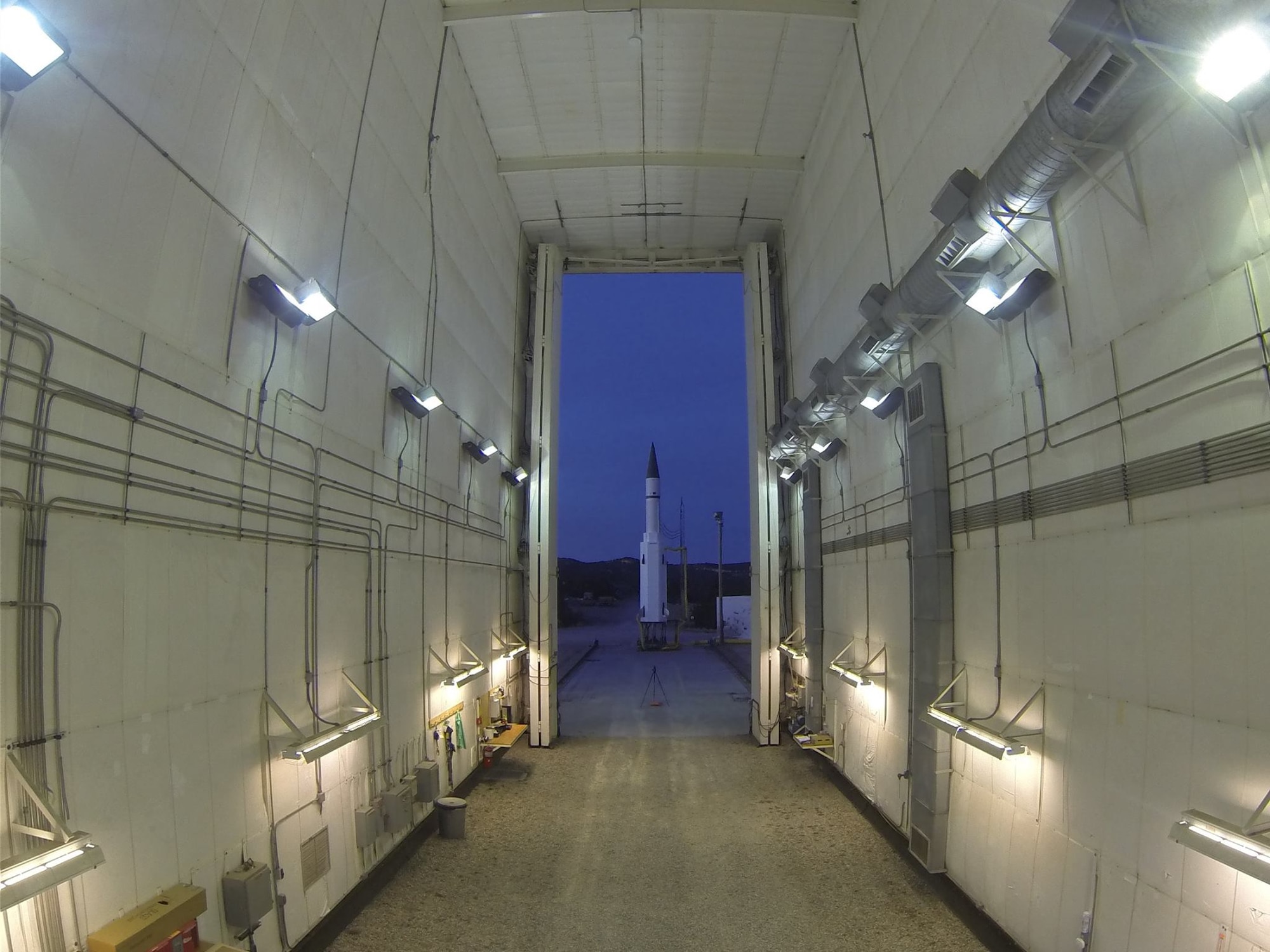 A Patriot Target Vehicle, also known as Juno, provided by the Space and Missile Systems Center at Los Angeles Air Force Base in El Segundo, California, is seen prior to launch from the U.S. Army's Fort Wingate near Gallup, New Mexico Dec. 10. The rocket serves as an intercept target for the U.S. Army Lower Tier Project Office Patriot missile defense system.The Juno PTV soared high into the atmosphere on its way to the White Sands Missile Range to be intercepted by a Patriot Advanced Capability Three (PAC-3) missile system. SMC's Rocket Systems Launch Program and its mission partners re-utilizes excess motors from ICBMs for U.S. government research, development, test and evaluation efforts. The Juno PTV incorporates two solid rocket motors from the LGM-30F Minuteman II weapon system which was retired in 1994. (U.S. Army photo/White Sands Missile Range Public Affairs - Visual information)