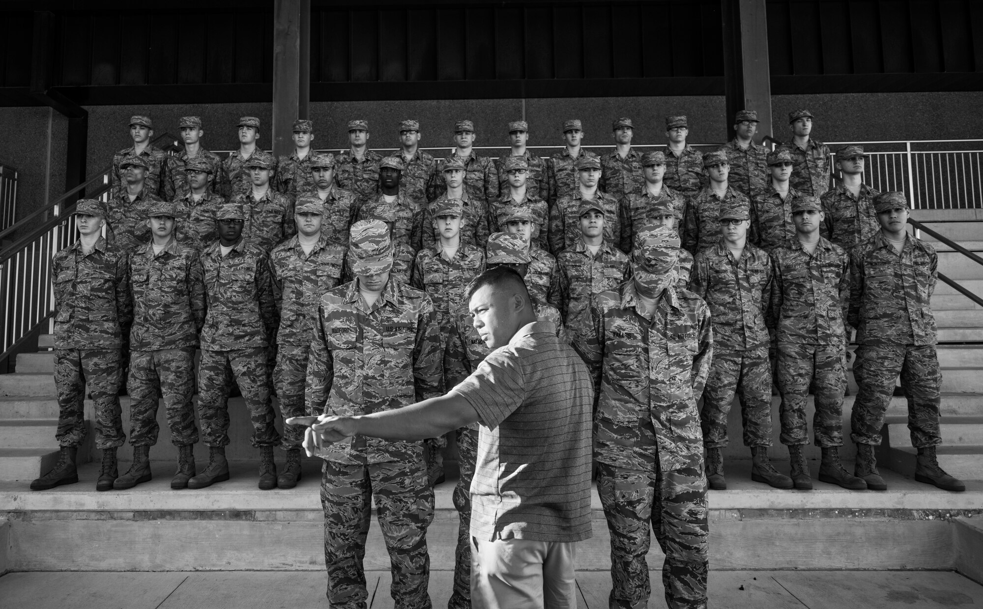 Air Force Basic Military Training (BMT) is a life-changing program that includes Air Force core values, military discipline, physical fitness, drill and ceremonies, and a comprehensive range of subjects relating to Air Force life. The training, conducted at Joint Base San Antonio-Lackland, Texas, ensures an orderly transition from civilian to military life. (U.S. Air Force photo/Staff Sgt. Christopher Griffin)

