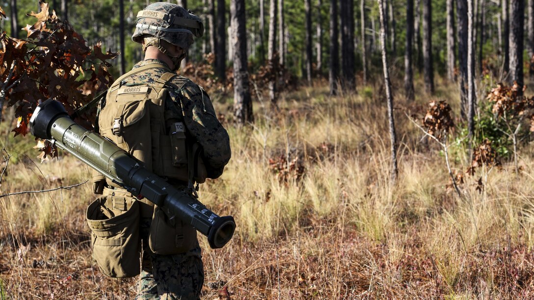 A Marine with 3rd Battalion, 6th Marine Regiment, conducts a patrol during a battalion exercise at Marine Corps Base Camp Lejeune, N.C., Dec. 10, 2015. The battalion-wide exercise will prepare the battalion for their upcoming participation in Talon Exercise, held at Marine Corps Air Station Yuma, Ariz. 