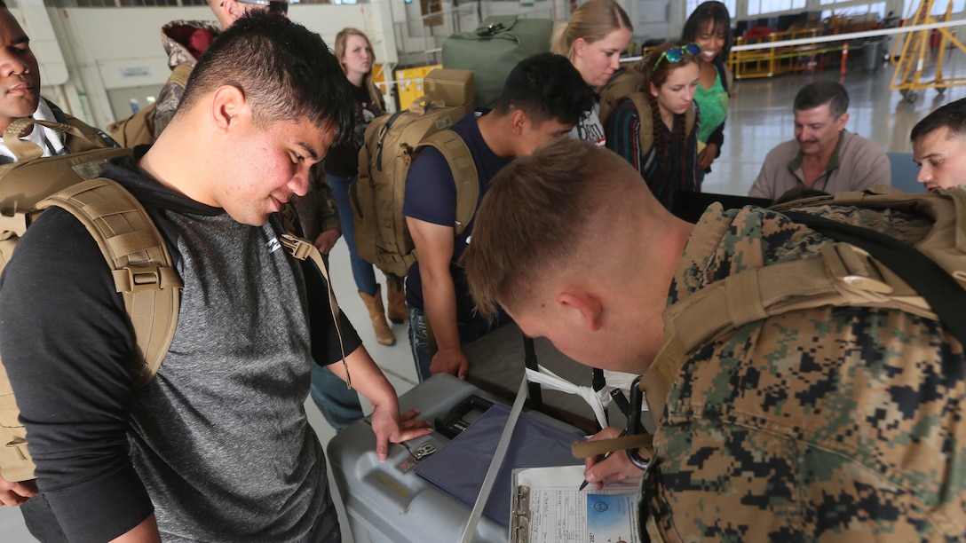 U.S. Marines with the 13th Marine Expeditionary Unit evacuated more than 400 American citizens from the U.S. Embassy to Black during a simulated noncombatant evacuation as part of Certification Exercise, Dec. 8, 2015. Noncombatant evacuations are one of the MEU's mission essential tasks, which it is specially trained to complete anywhere in the world within hours of notification. CERTEX is the final evaluation of the 13th Marine Expeditionary Unit and Boxer ARG prior to deployment and is intended to certify their readiness to conduct integrated missions across the full spectrum of military operations.