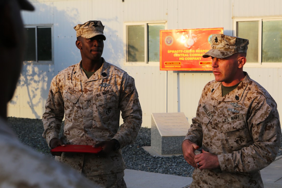 No Small Feat Corpsman Earns FMF Pin