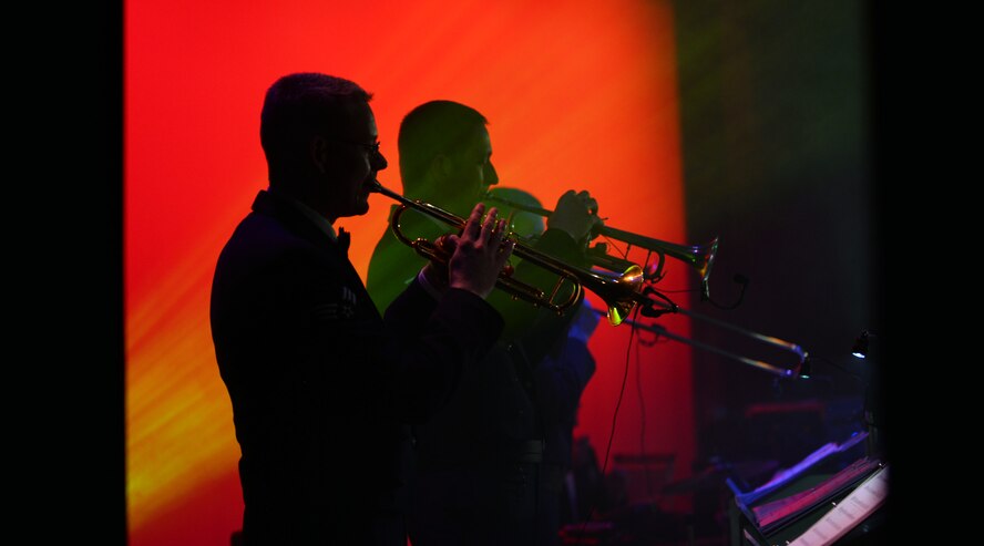 The Offutt Brass, an ensemble of the United States Air Force Heartland of America Band, performs Dec. 12 at Bellevue East High School as part of the “Sounds of the Season” annual holiday concert series Dec. 12 in Bellevue, Neb.  The band was on display for the Sounds of the Season concert series that will perform at three area High Schools.  (U.S. Air Force photo by Josh Plueger)