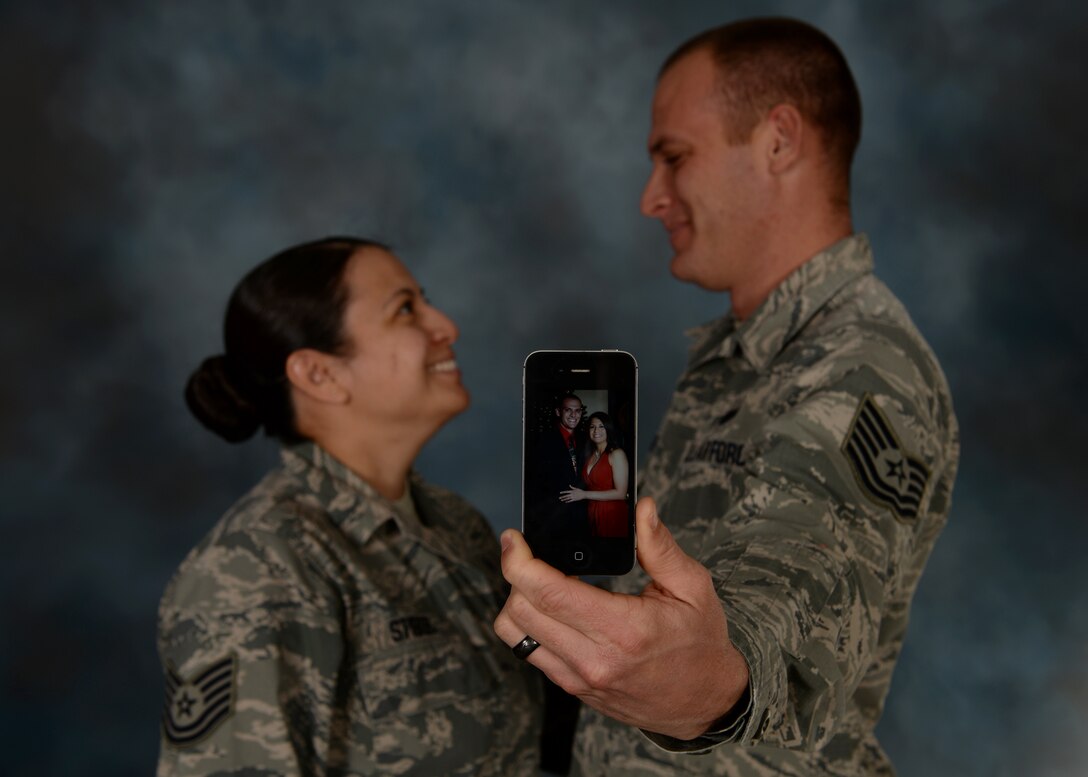 Tech. Sgts. Lillian and Gideon Stibor, 28th Medical Operations Squadron dental records NCO in charge and 28th Logistics Readiness Squadron fuels distribution NCOIC, met during their time as military training instructors at Lackland Air Force Base, Texas. Gideon Stibor had already been an MTI for two years when Lillian Stibor arrived at Lackland and he assumed the role as her mentor. (U.S. Air Force Airman 1st Class Denise M. Nevins/Released)