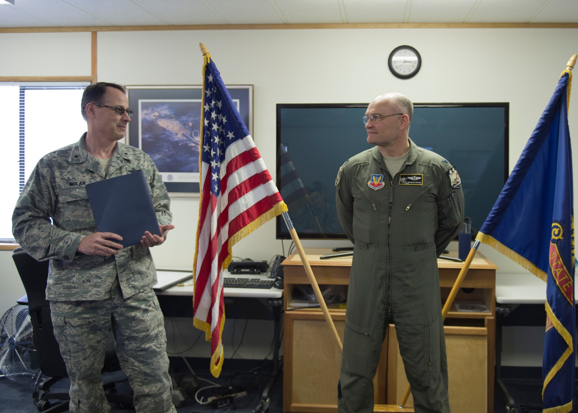 124th Medical Group Commander, Col. Brandon Isaacs accepted the 124th Medical Group’s Surgeon General Award for Best Clinic of the Year for the Air National Guard Medical Service Annual Award program at Gowen Field, Boise, Idaho on Dec. 5, 2015. This program exists to recognize Airmen whose outstanding actions improve the delivery of health care and contribute to expeditionary medical operations for our Air Force Personnel worldwide. 