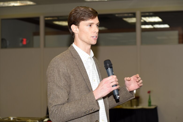Chris Stoltz, supervisory environmental engineer in the U.S. Army Corps of Engineers Nashville District Engineering Construction Division’s Engineering and Environmental Services Branch, summarizes his experiences from the one-year leadership course during the Leadership Development Program graduation Dec. 9, 2015 at the Scarritt Bennett Center in Nashville, Tenn.
