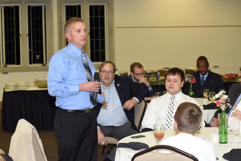 Jody Craig, power plant superintendent at Center Hill Dam, shares his take-away points from the one-year leadership course during the Leadership Development Program graduation Dec. 9, 2015 at the Scarritt Bennett Center in Nashville, Tenn.
