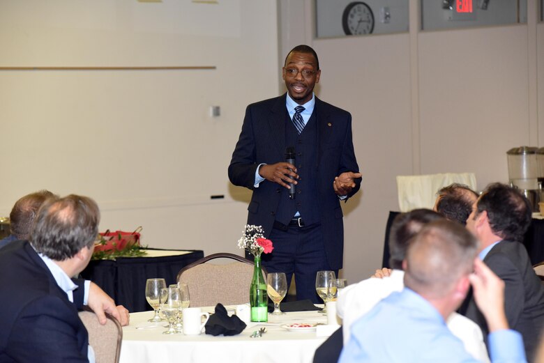 Nick Norals, realty specialist with the U.S. Army Corps of Engineers Nashville District Real Estate Division, talks about how the one-year leadership course changed his perspective during the Leadership Development Program graduation Dec. 9, 2015 at the Scarritt Bennett Center in Nashville, Tenn.