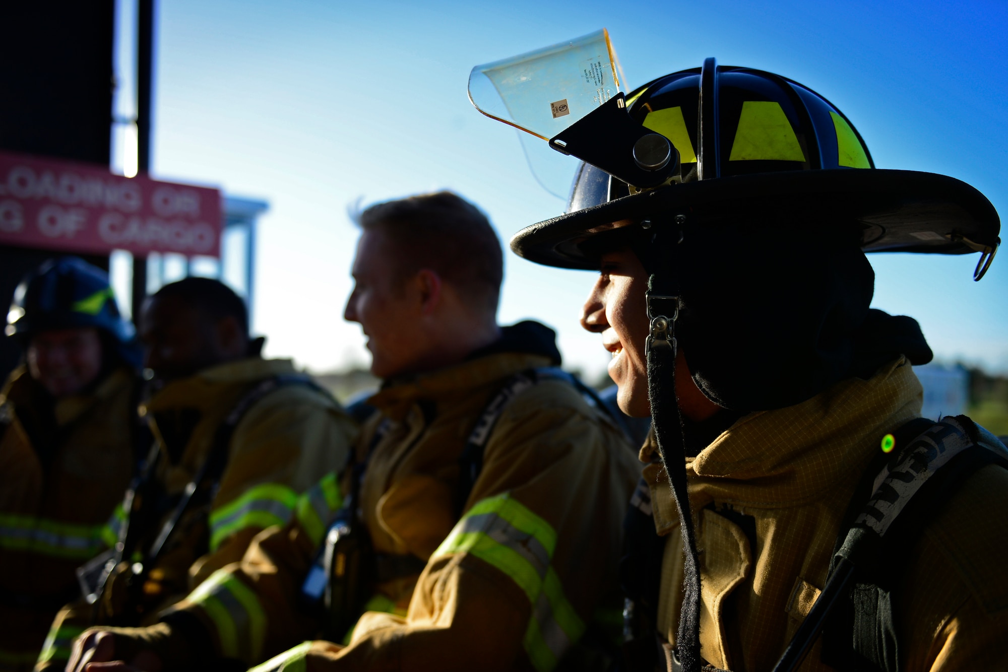 Firefighters from the 48th Civil Engineer Squadron are briefed before participating in Joint Emergency Response Training with Royal Air Force Mildenhall and different agencies on base at RAF Lakenheath, England, Dec. 9, 2015. The training was designed to ensure all response elements are capable of responding to hazardous occurrences. (U.S. Air Force photo by Airman 1st Class Erin Babis/Released)