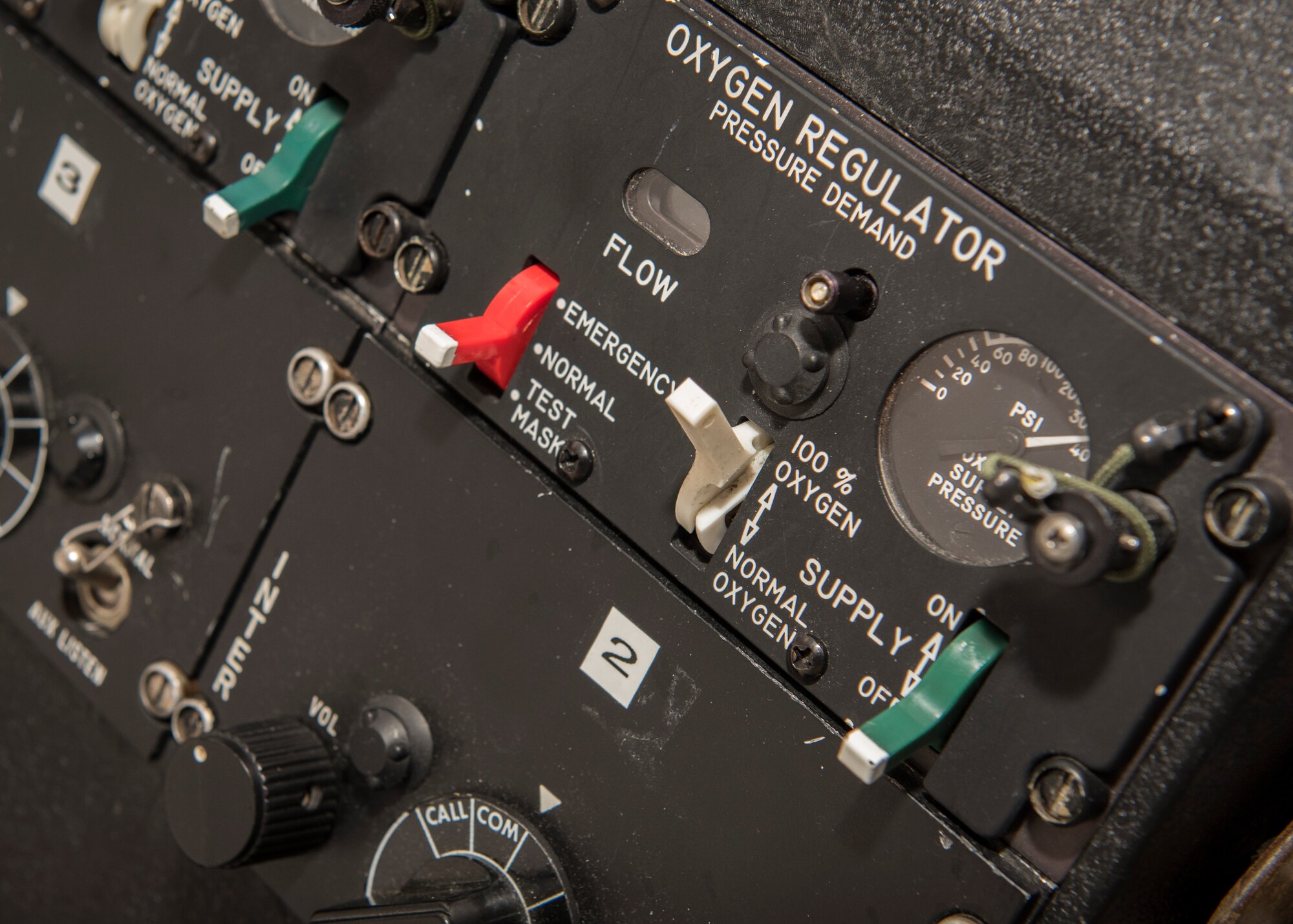 PETERSON AIR FORCE BASE, Colo. – An oxygen regulator is part of the high altitude chamber used by the Aerospace and Operational Physiology flight at Peterson Air Force Base, Dec. 10, 2015. The chamber allows aircrew initial and refresher physiological training to help aircrew and pilots to identify how their body reacts to the altitude and low oxygen in a safe environment rather than while in-flight. (U.S. Air Force photo by Senior Airman Rose Gudex)
