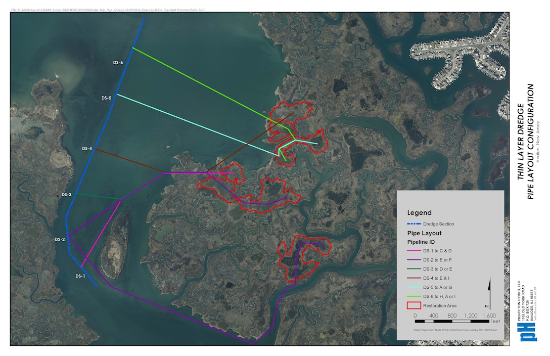 The U.S. Army Corps of Engineers, in partnership with the state of New Jersey and several non-profit organizations, is dredging shoals from the federal channel of the New Jersey Intracoastal Waterway and using the material to restore degraded marsh owned by the state. Work began near Avalon, NJ in November of 2015 and is expect to be completed by February of 2016. 