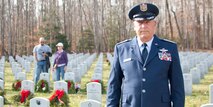 Participant at the Wreaths Across America ceremony at Quantico National Cemetery Dec. 12 in Triangle, Virginia.