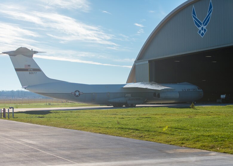 Restoration staff move the Lockheed C-141C Hanoi Taxi into the new fourth building at the National Museum of the U.S. Air Force on Dec. 16, 2015. (U.S. Air Force photo by Jim Copes)