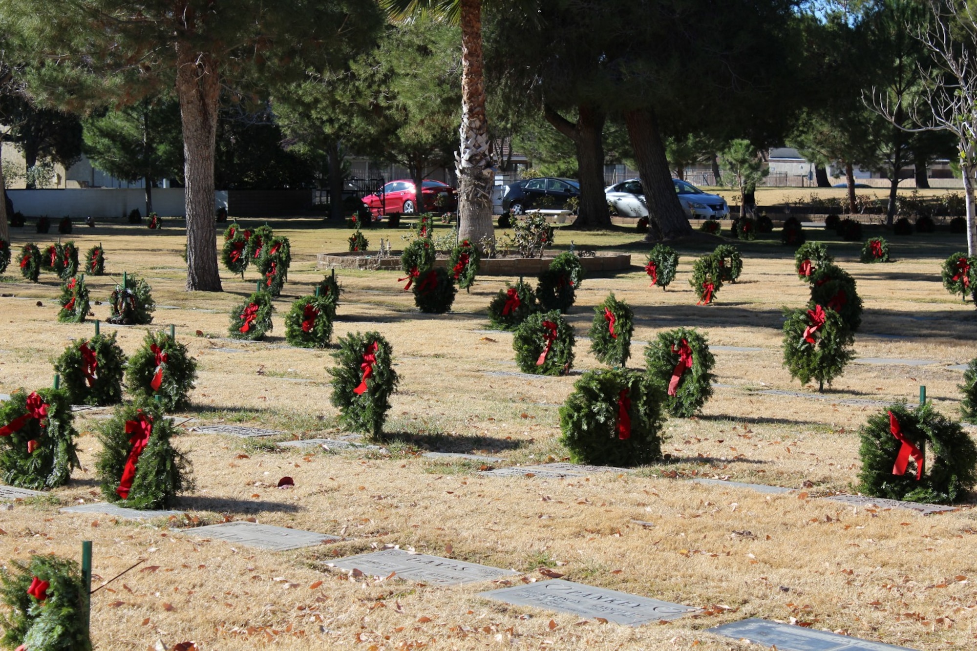 Wreaths were laid at 840 graves of veterans at Lancaster Cemetery Dec. 12. (Courtesy photo by Taliah Sims)