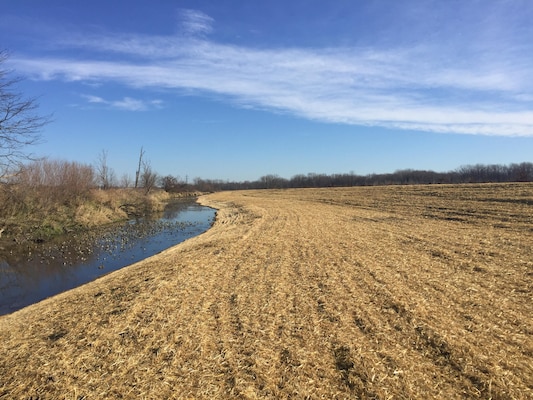 Pictured is the Eagle Marsh berm construction at  Graham-McCullough Ditch, Fort Wayne, Ind.