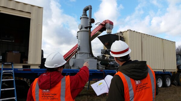 USACE works at Camp Ravenna, Ohio, on a pilot study to treat contaminated soils using a Vapor Energy Generator.