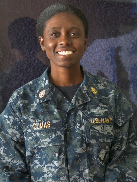 Chief Petty Officer Danell Dumas was born on the Caribbean Island of Dominica and moved to the U.S. Virgin Islands. She has currently served 16 years in the Navy.