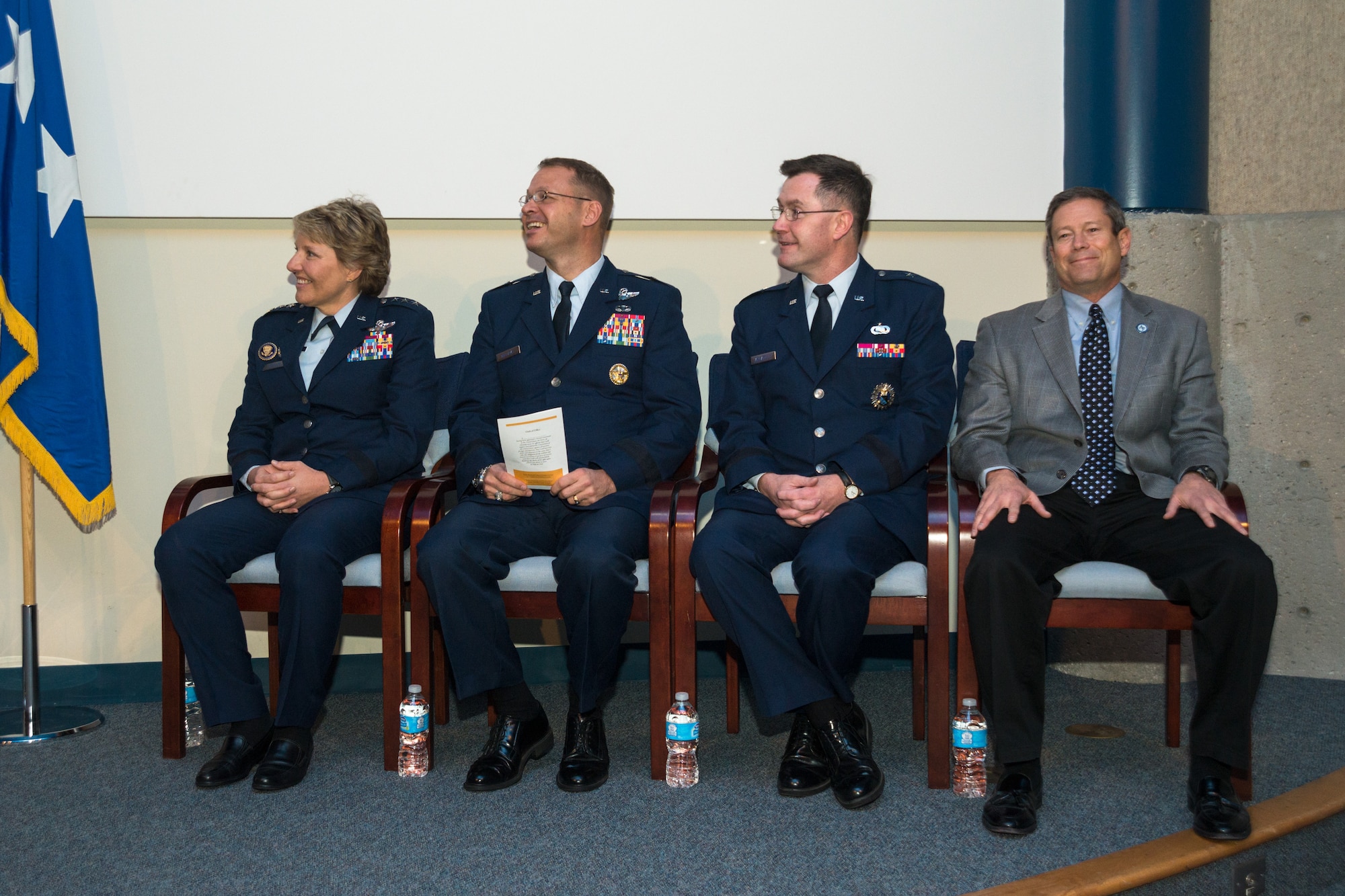 U.S. Air Force Academy leadership attended the Academy's fall graduation and commissioning ceremony Dec. 16 for 2nd Lts. Mark Suges, Lindsay Ebel, and Joshua Burdge. (U.S. Air Force photo by Liz Copan)

